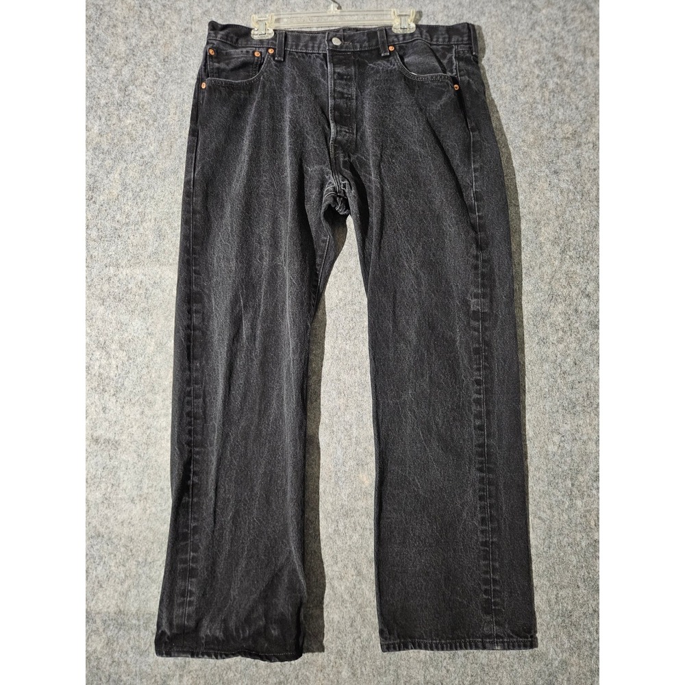 Levi's 501 Original Fit Jeans Men 40x32 Black Straight Leg Button Fly Denim